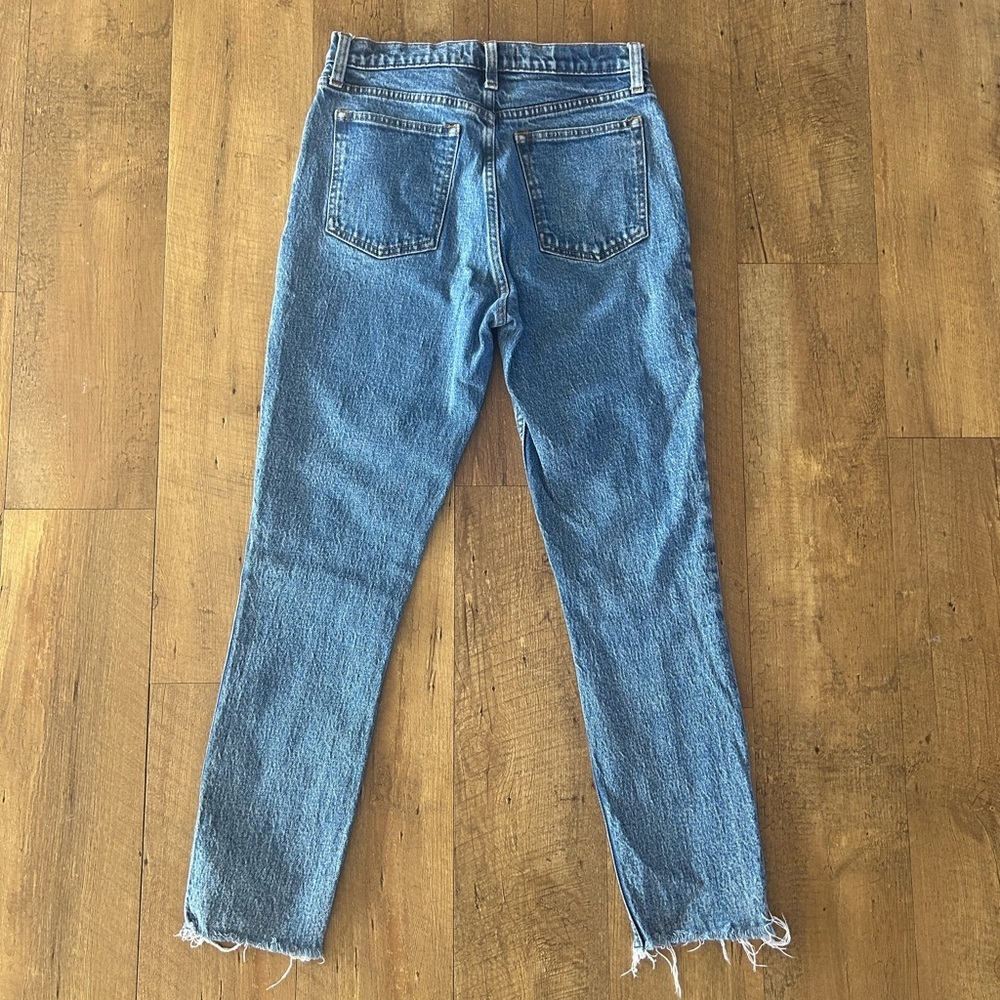 Abercrombie High Rise Skinny Jeans 27 / 4R | Light Wash Raw Hem - Picture 7 of 10